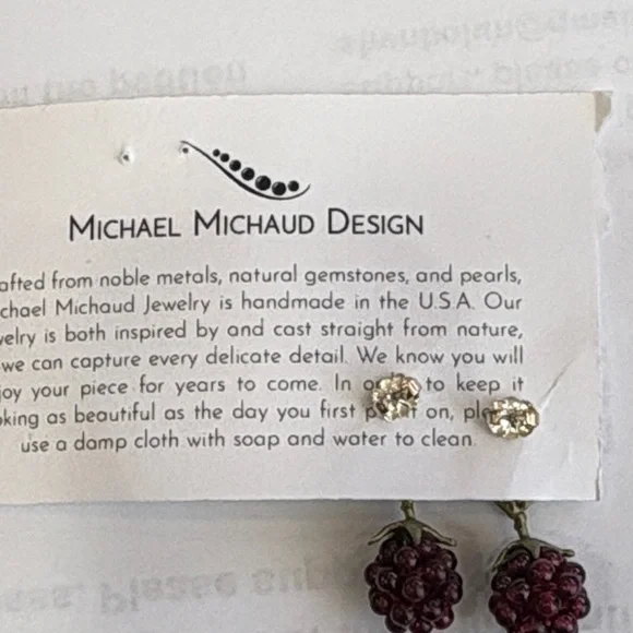 Raspberry Bronze Earrings with Garnet Accents by Michael Michaud